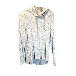 Womens Cowl Neck Sweaters Long Sleeve Pullover Casual Loose Tops with Drawstring